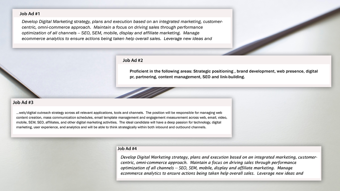 Sample Job Ads