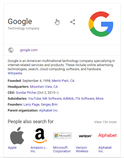 Google Knowledge Panel
