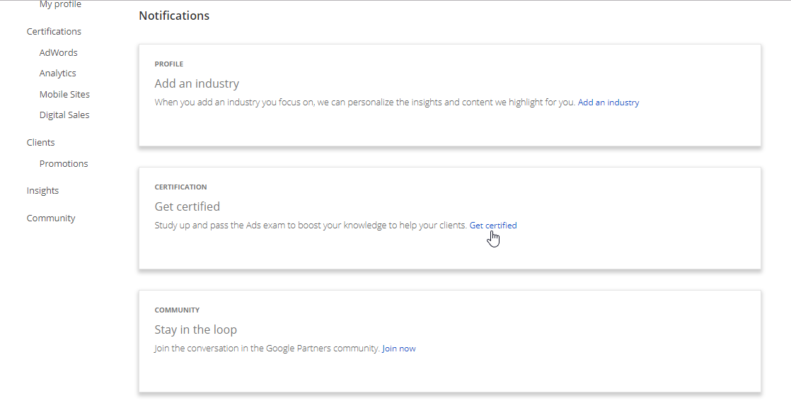 Google Partners Website to Get Certified