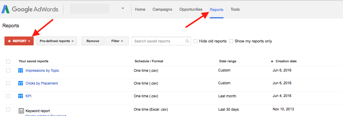 Access AdWords Reports