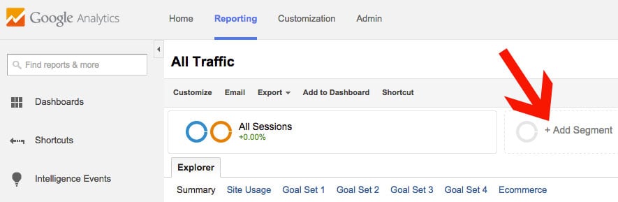 Google Analytics Adding a Segment