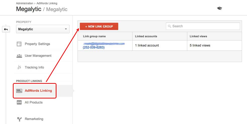 linking google analytics and adwords