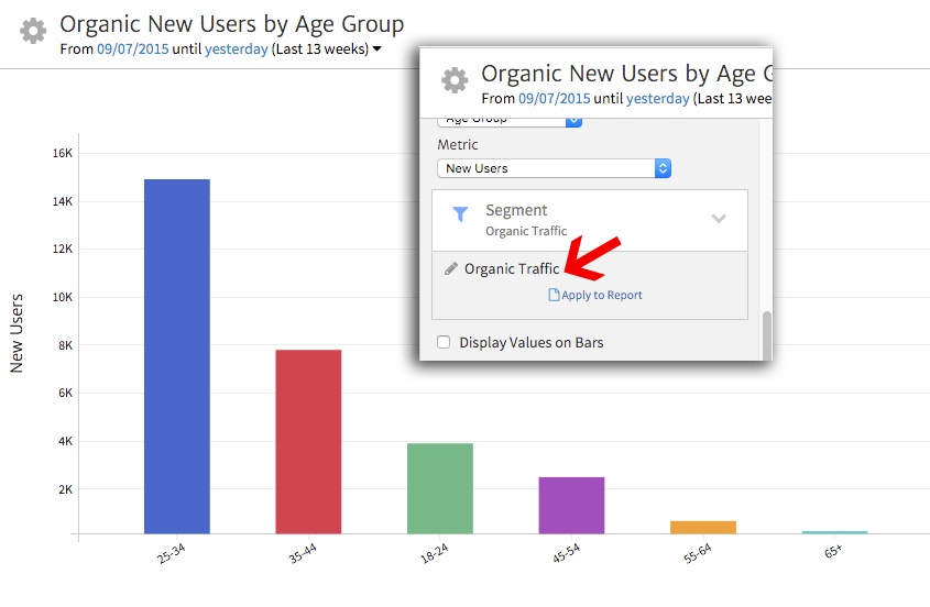 Applying a Google Analytics Segment