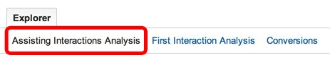 google analytics select assisting interaction analysis in multi-channel funnel report