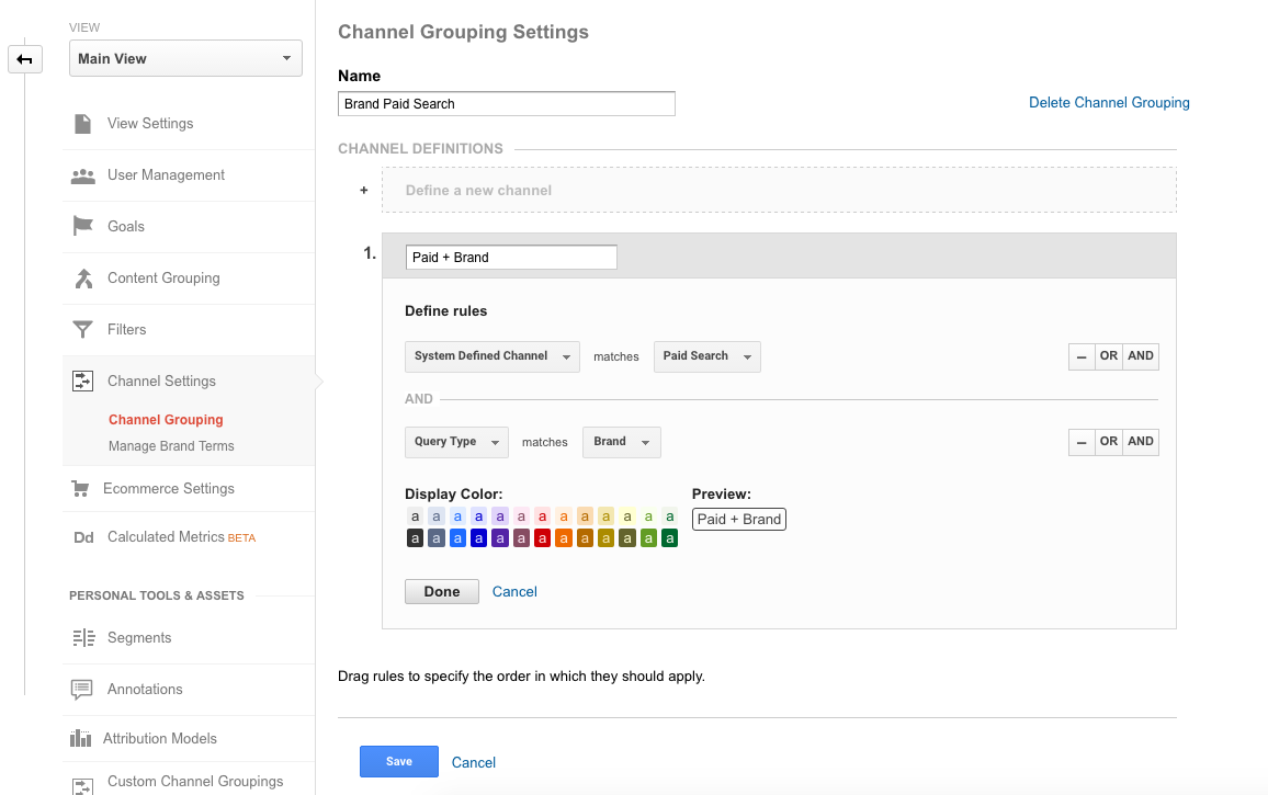 Google Analytics Branded Paid Search