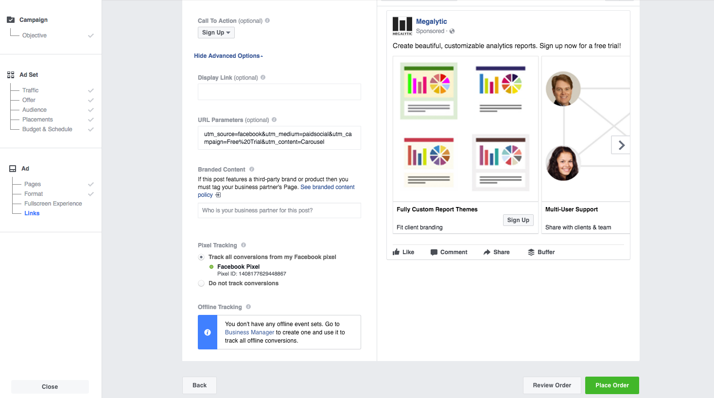 Setup Facebook Carousel Ad - Step 2