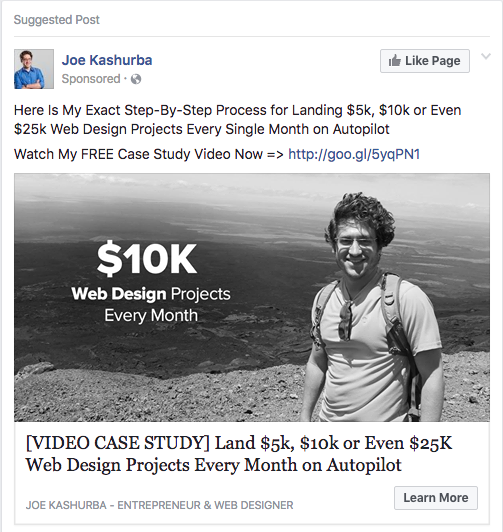 Facebook Ad Clicks to Website Single Image
