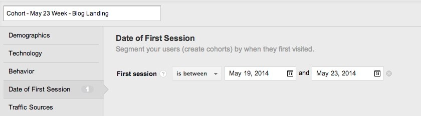Setting the cohort date range