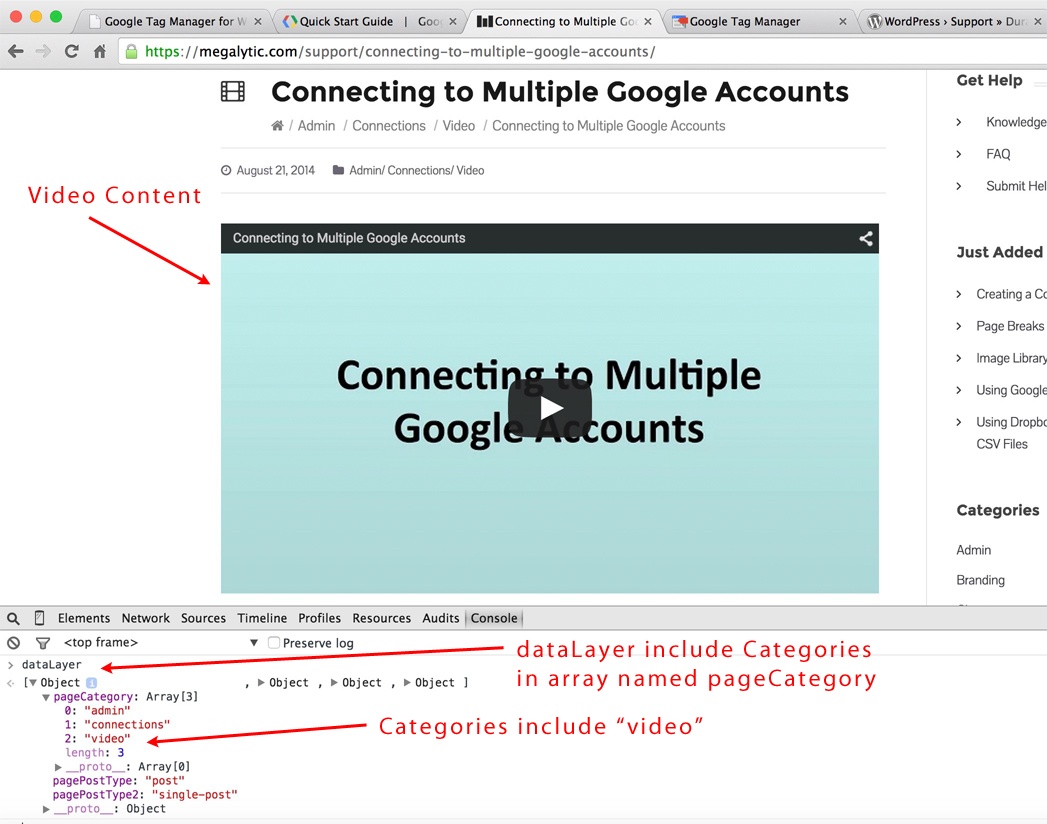 Content Group Video - Data Layer Contents