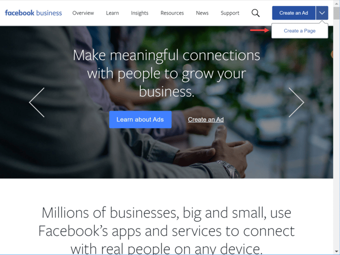 Create a Facebook Business Page