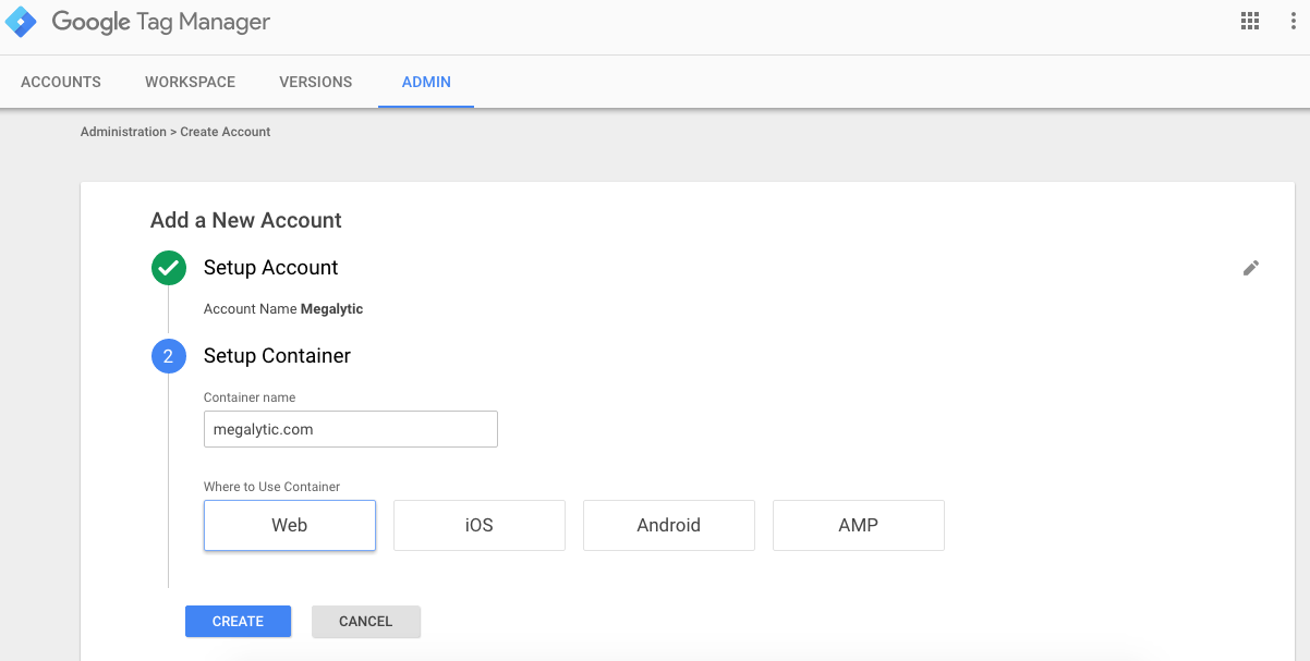 Creating a Google Tag Manager Account