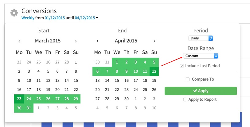 Megalytic - Pick a Custom Date Range