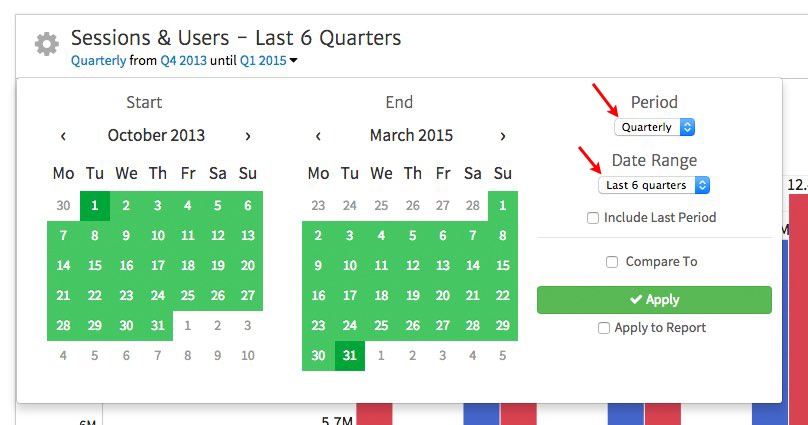 Megalytic Date Picker Selects Quarterly Date Range