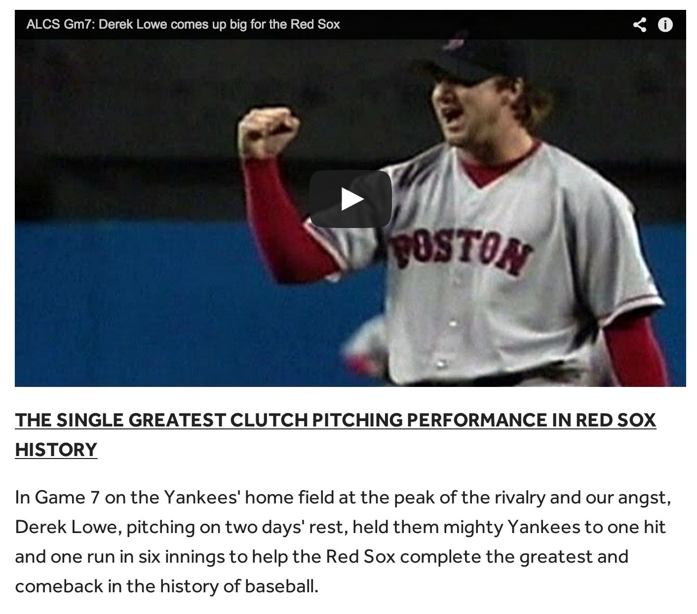 Derek Lowe Clutch Pitching in Game 7 2004 ALCS