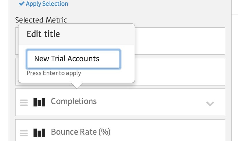 Editing a Metric Label in a Megalytic Widget