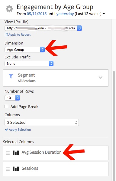 Setting up a Megalytic Widget to Show Engagement by Age Group