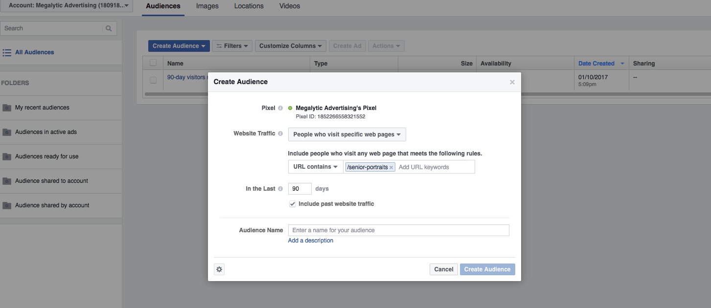 Remarketing to Facebook Audience List
