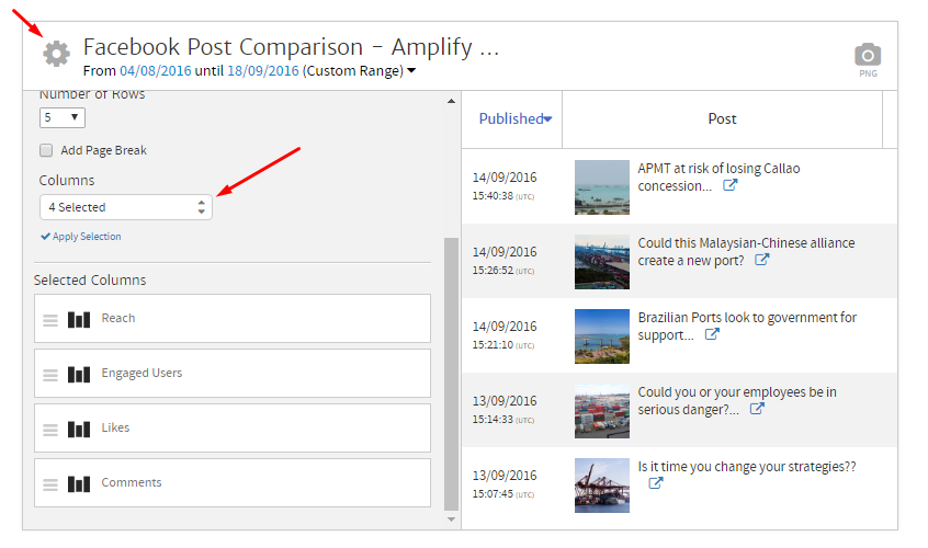Editing the Facebook Posts Widget in Megalytic