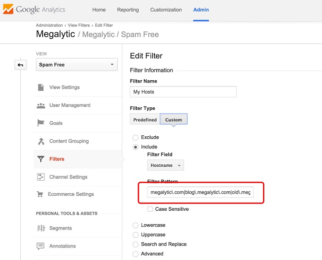 Google Analytics Filter Definition