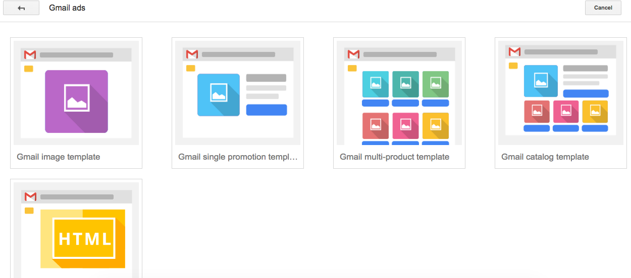 Select Gmail Ad Format