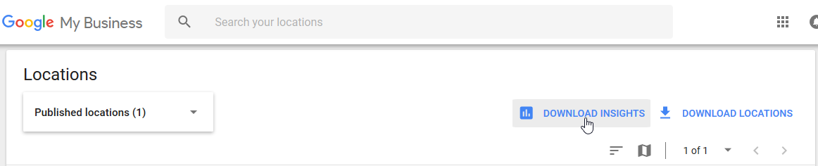 Google My Business Download Insights
