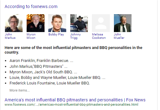 Google SERPS BBQ People