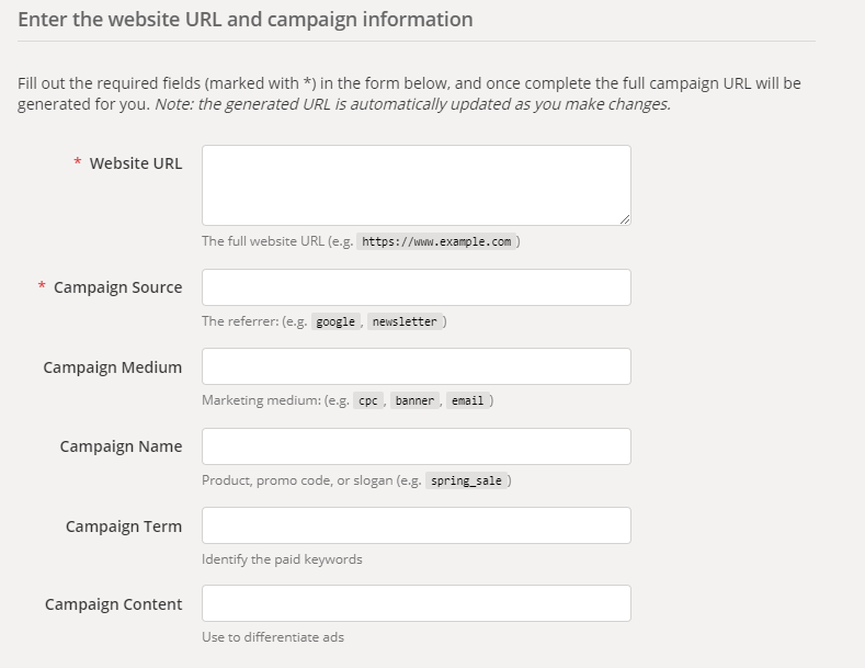 Google URL Builder