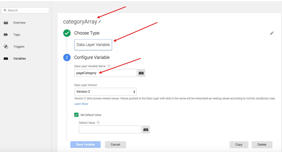 Pulling Data Layer Variable in to GTM
