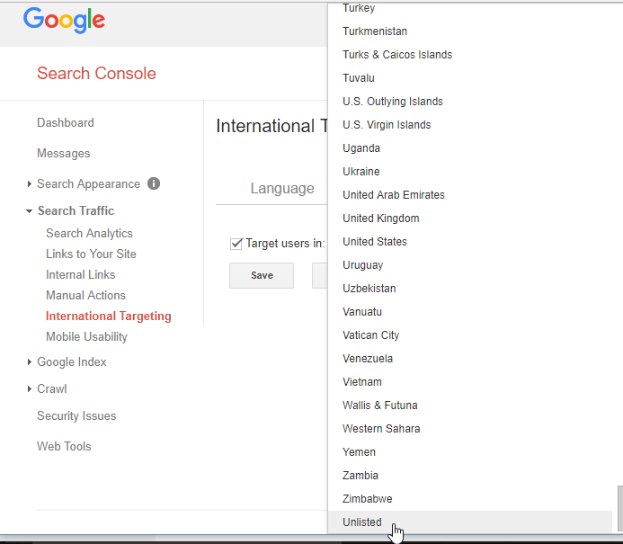International Search Targeting