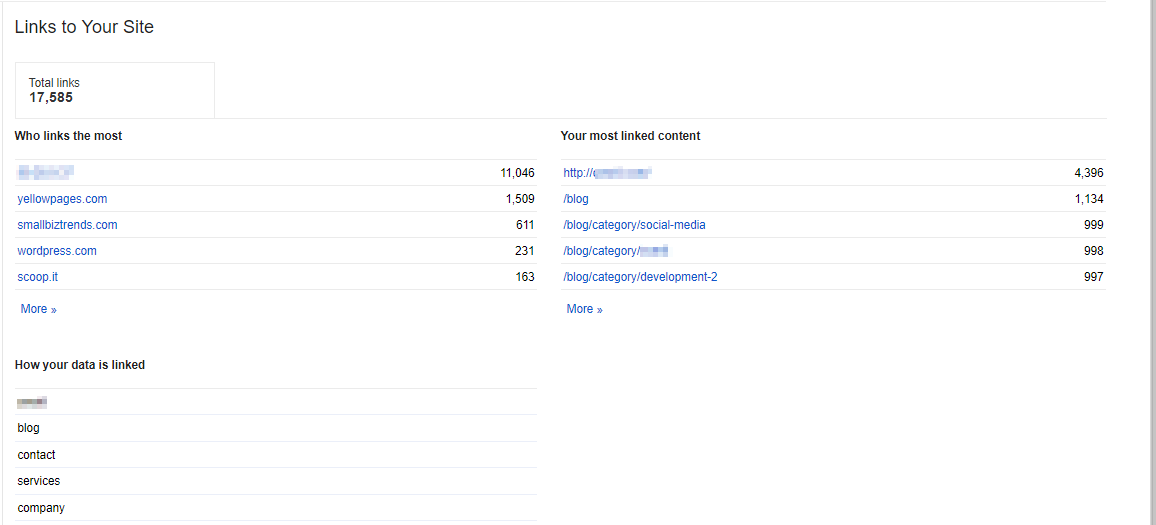Links to Your Site - from Google Search Console