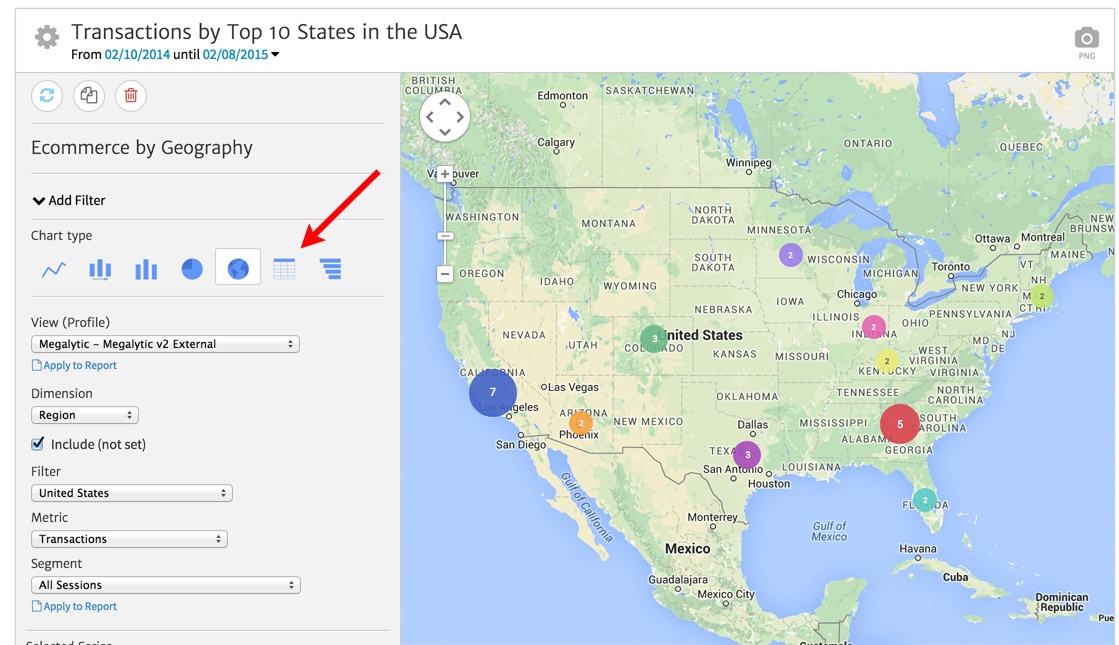 Converting Map Widget to Table in Megalytic