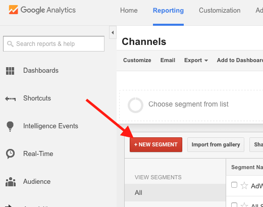 Creating a New Segment in Google Analytics