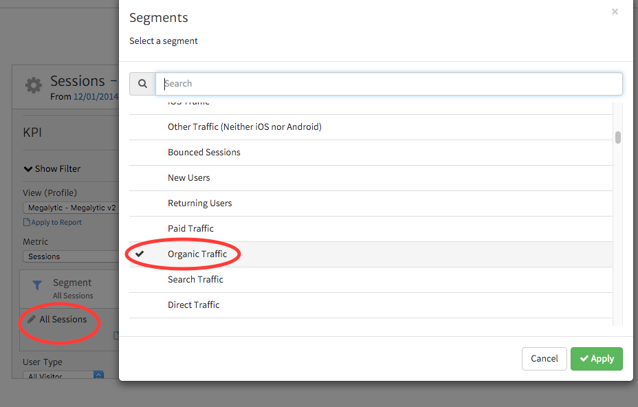 Using the Organic Segment in a Widget
