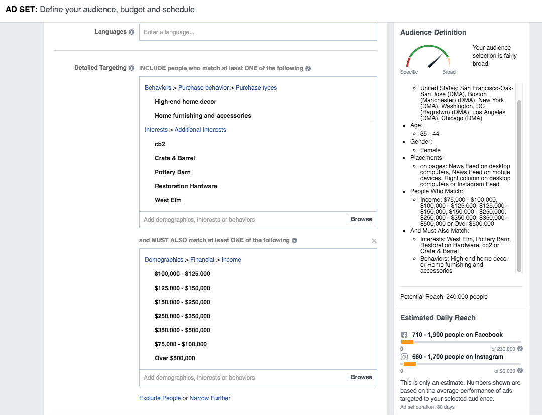 Facebook Ads - Refined Audience