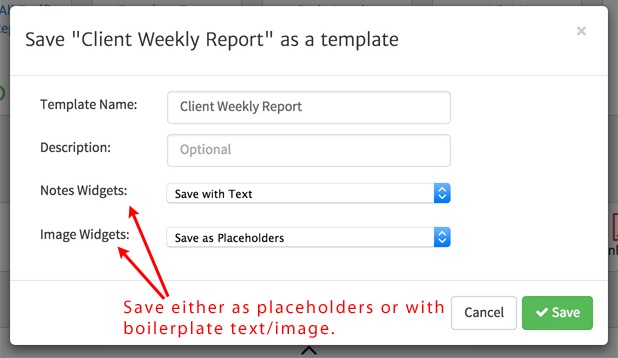 Megalytic Save Report as Template