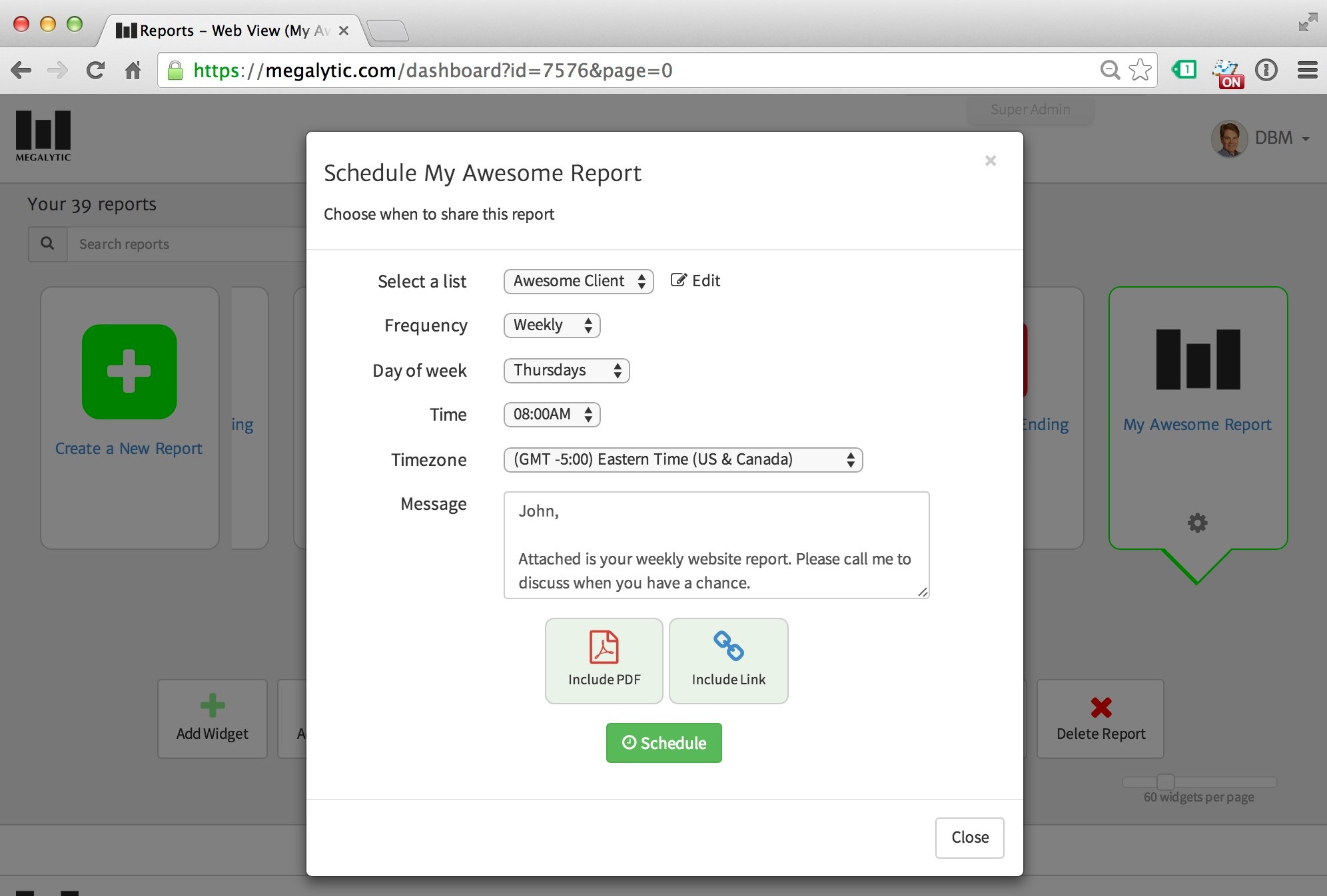 Megalytic Scheduling a Report