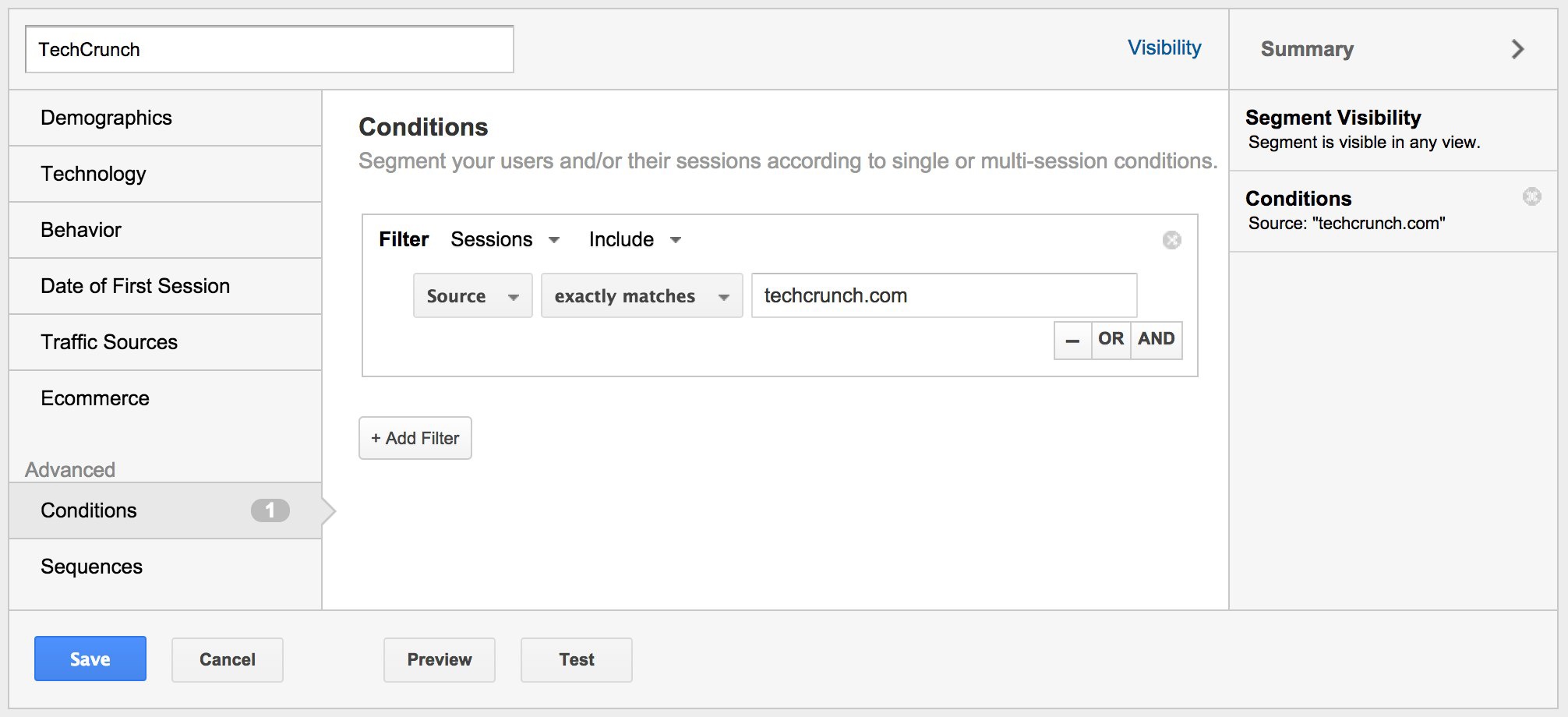 Creating a Google Analytics Segment to Track a PR Campaign