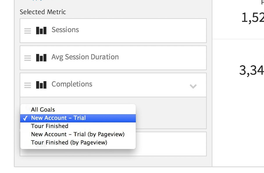 Selecting a Goal in a Megalytic Widget
