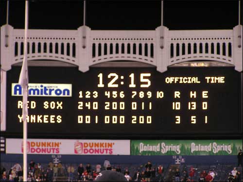 Yankee Stadium Scoreboard 2004 ACLS Game 7