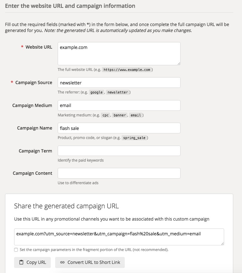Google Analytics URL Builder